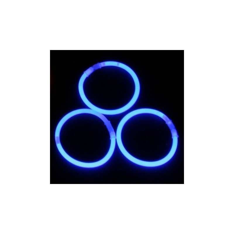 Pulseras glow 100 uds azules unicolor brillan en la oscuridad