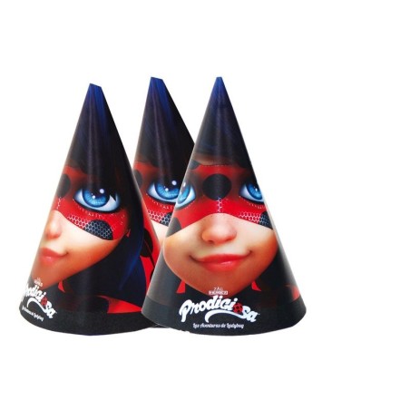Gorros cumpleaños ladybug 6 uds