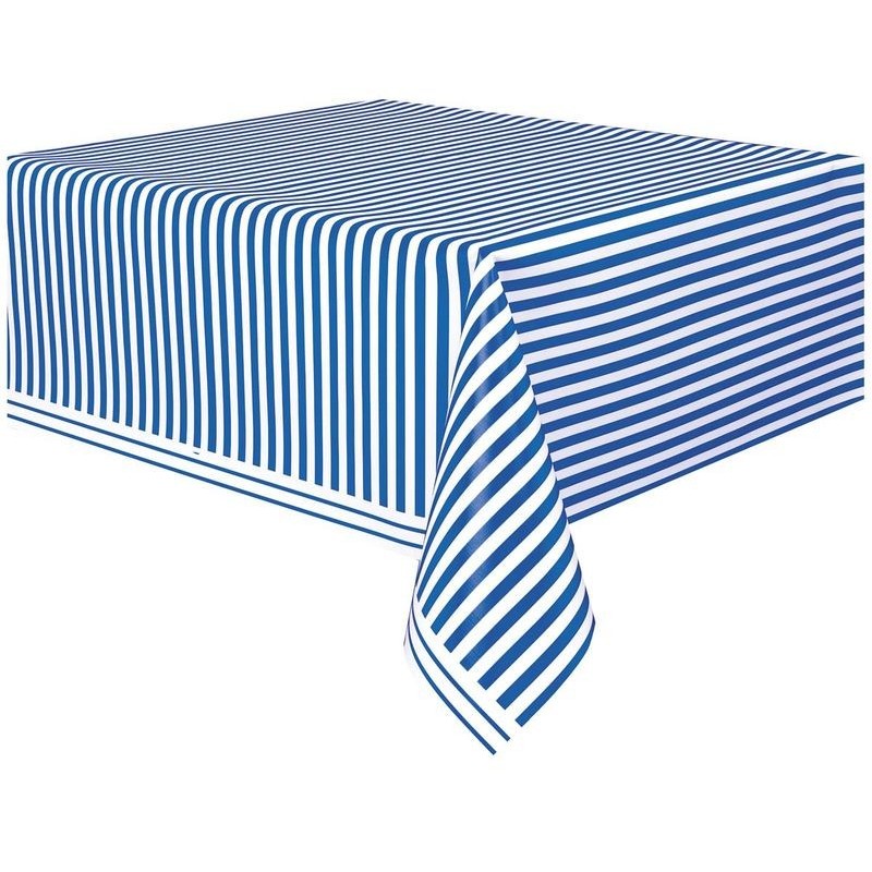 Mantel rayas blancas y azul 137x274 mt
