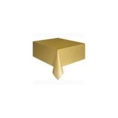Mantel dorado oro de  plastico 137 x 274 cm