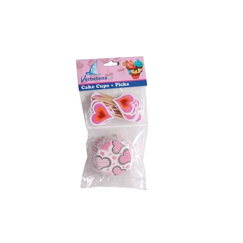 Moldes cup cakes magdalenas corazones + pinchos