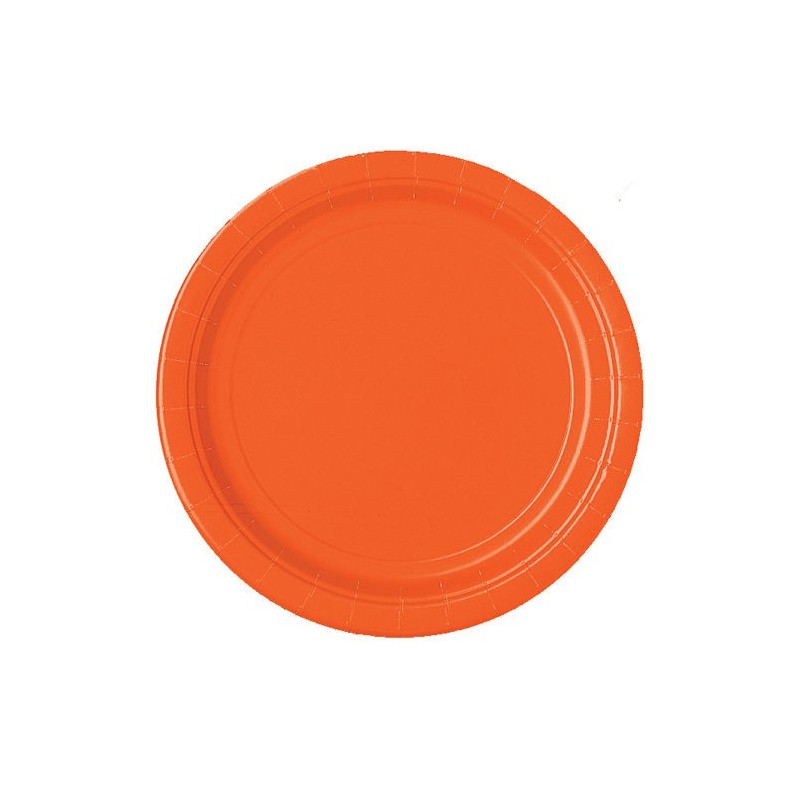 Plato naranja 23 cm 8 uds halloween