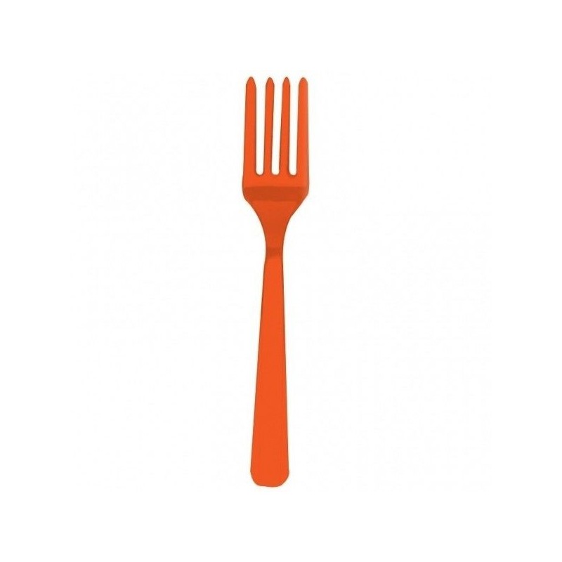 Tenedor naranja plastico duro halloween