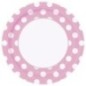 Platos color rosa lunares 23 cm 8 uds