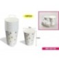 Vasos blancos estrellas oro 10 uds 7x85 cm carton