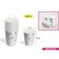 Vasos blancos estrellas plata 10 uds 7x85 cm carton