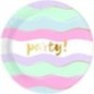 Plato cumpleaños colores pastel 8 uds 23 cm