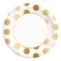 Platos lunares oro metalicos cumpleaños 8 uds 23 cm