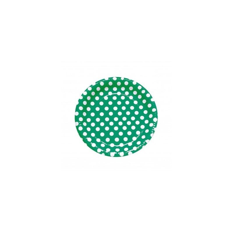 Platos verdes lunares blancos 8 uds 23 cm feria abril