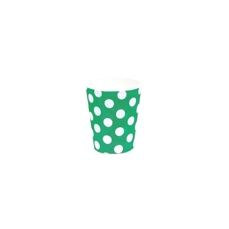Vasos verdes lunares blancos 8 uds feria abril