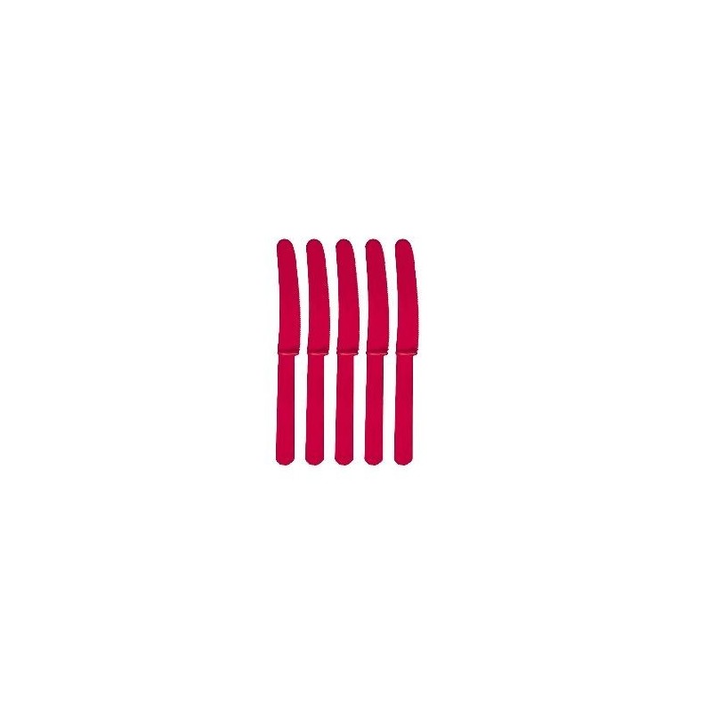 Cuchillos rojos plastico 10 uds