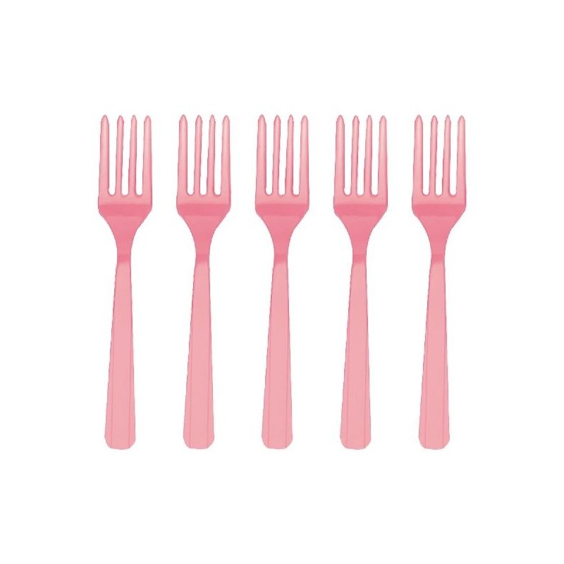 Tenedor rosa fiestas 10 uds
