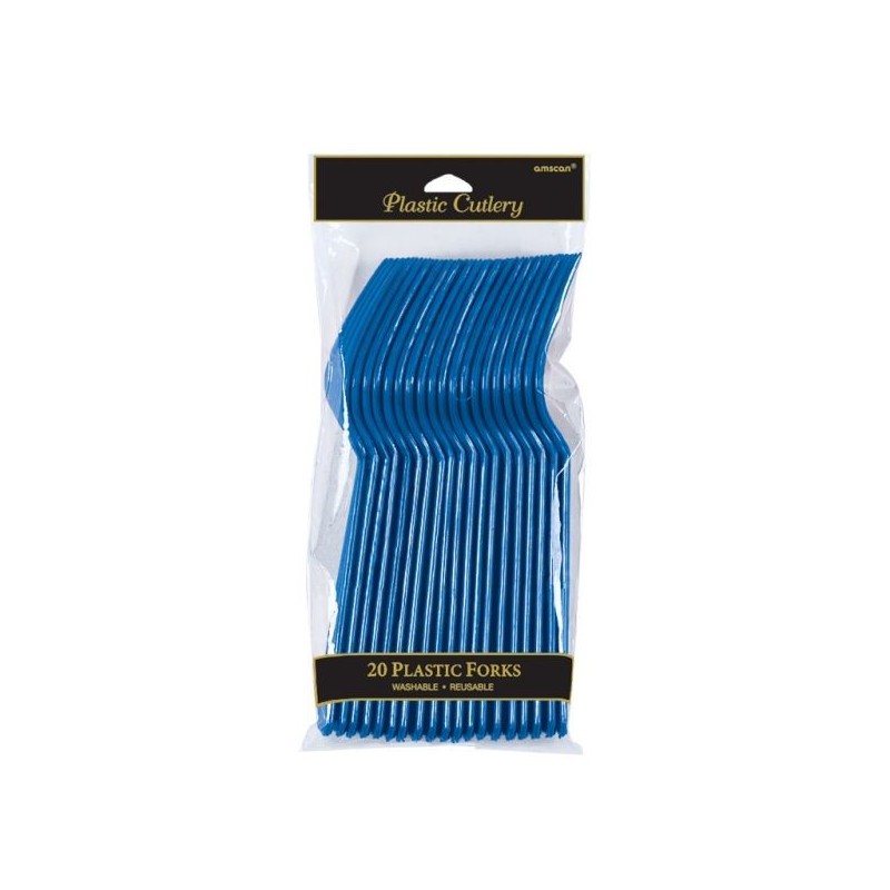 Tenedores Azul Royal plastico 10 uds