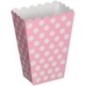 Cajitas carton rosa lunares blancos 8uds
