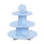 Soporte Cupcakes azul lunares 3 niveles