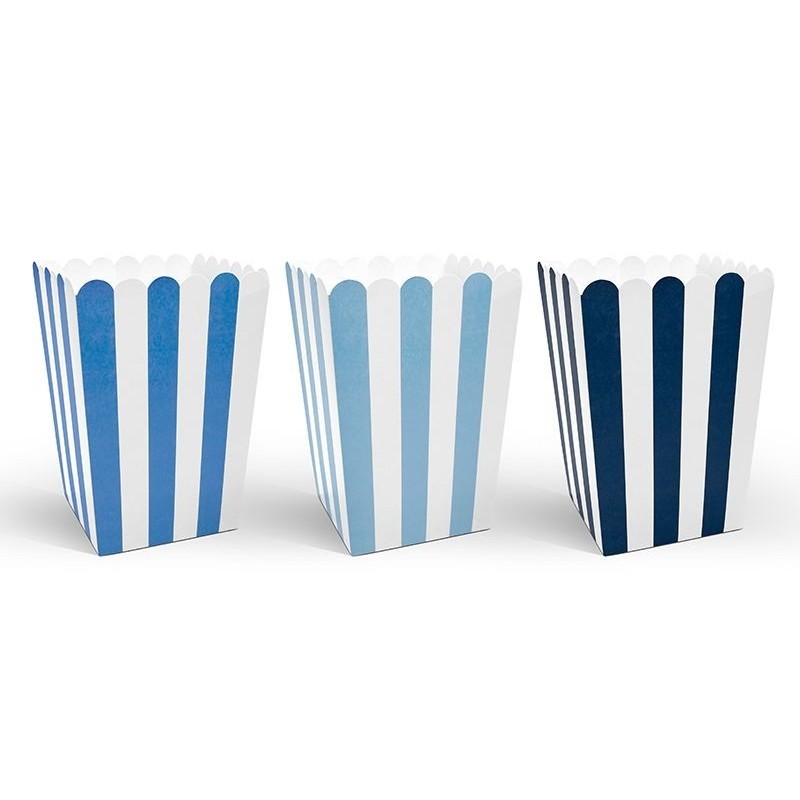 Cajitas decorativas palomitas azules 6 uds