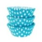 Fundas cupcakes azul con lunares 50 mm