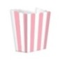 Caja palomitas rayas blancas y rosa 5 uds 13 cm