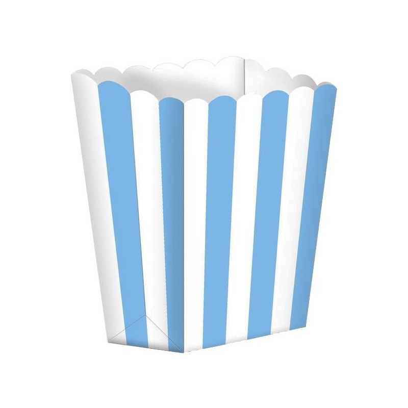Caja palomitas rayas blancas y azul 5 uds 13 cm