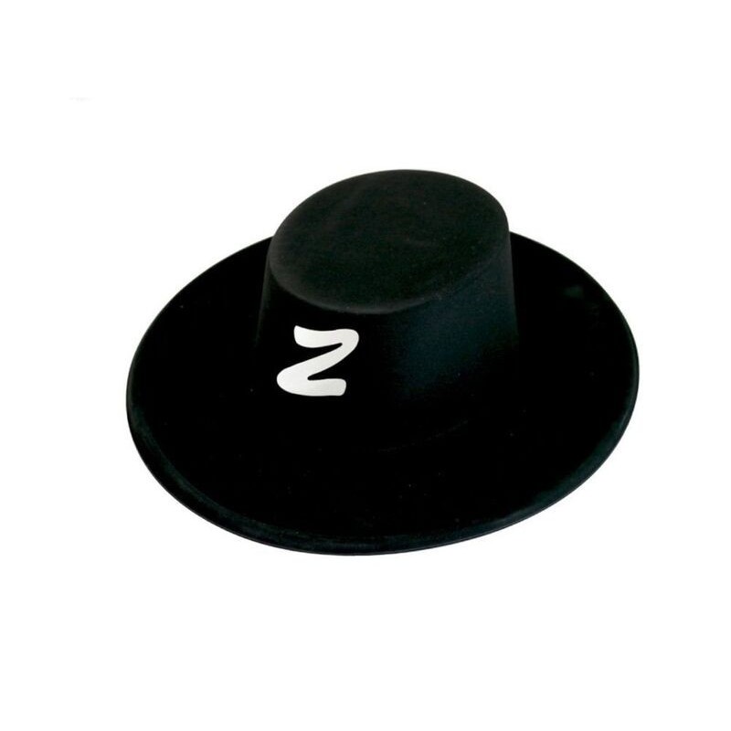 Sombrero flocado negro el Zorro adulto