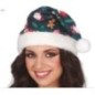 Gorro papa noel verde estampado