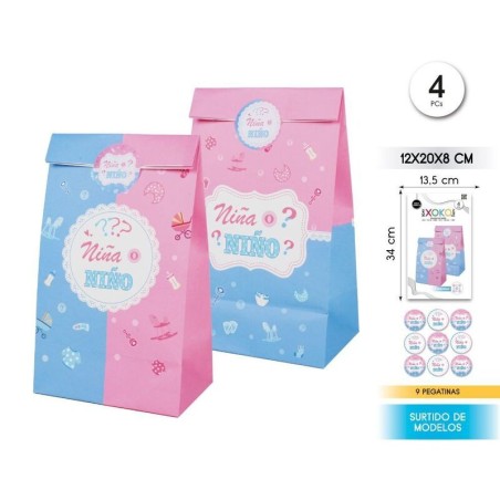 Bolsas-de-papel-con-pegatina-4-pcs-gender-reveal-8433584590117-59011