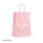 Bolsa regalo bautizo rosa 21x16x8 cm