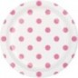 Platos blancos lunares rosas 8 uds 18 cm