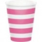 Vasos rayas rosas 8 uds