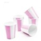 Vasos rayas rosas 6 uds