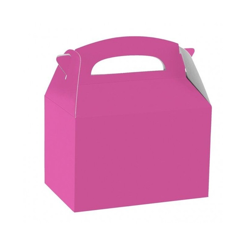 Caja rosa fiesta detalles o chuches 15x15x10 cm