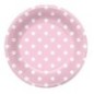 Platos rosas lunares blancos 6 uds 23 cm