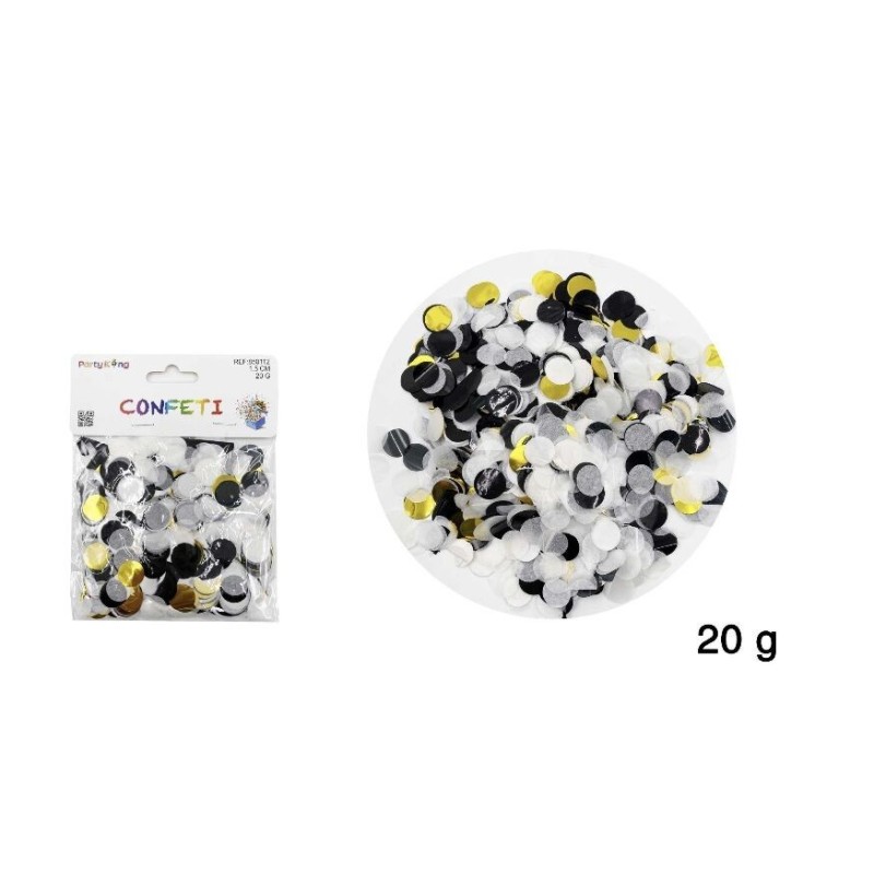 Confeti negro oro y plata 20 gr