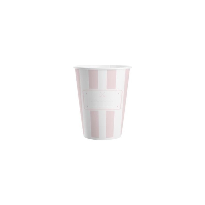 Vasos rayas rosas 8 uds