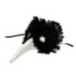 Mascara veneciana pico plata plumas