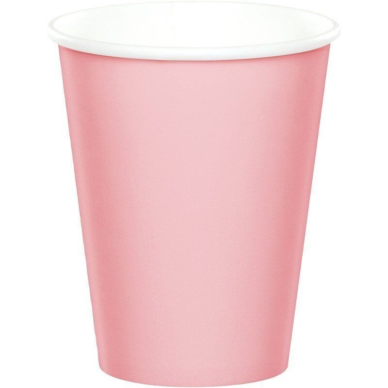 Vasos rosas carton 8 uds