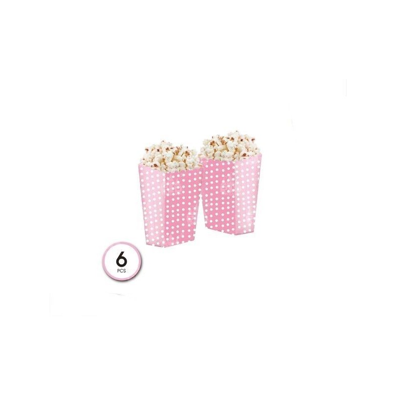 Caja palomitas rosas lunares 6 uds