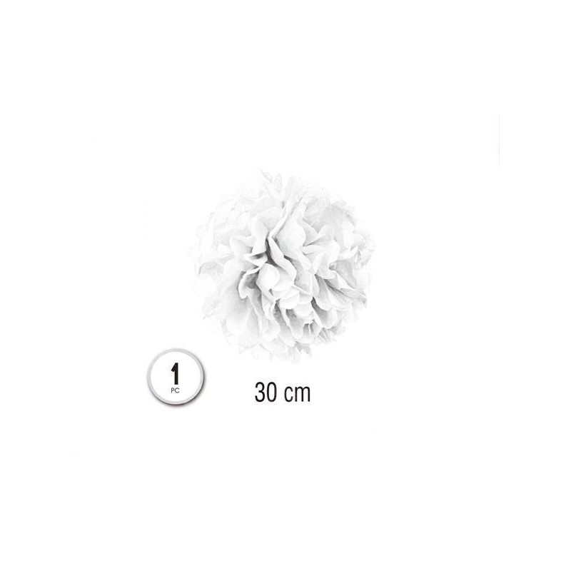 Pompon Blanco 30 cm papel decoracion