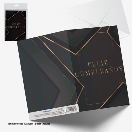 Tarjeta-felicitacion-Feliz-cumpleanos-negra-17x12-cm-8435127902715-90271