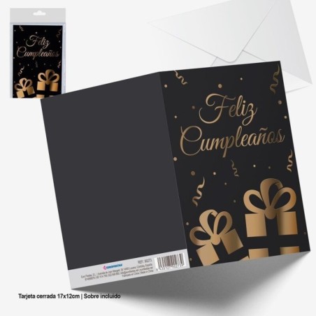 Tarjeta-felicitacion-Feliz-cumpleanos-negra-regalo-17x12-cm-8435129902739-90273