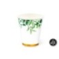 Vasos Ecualipto blanco y oro 12 uds