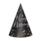 Gorro cono cumpleaños negro y oro unidad