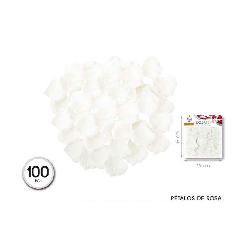 Petalos rosa blancos tela 100 uds