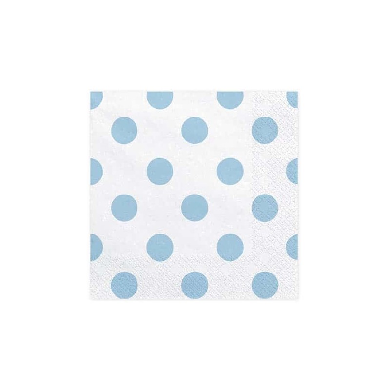 Servilletas blancas lunares azules 33x33 cm 20 uds
