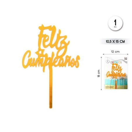 Topper-tarta-Feliz-cumpleanos-oro-15-cm-8433584595198-59519