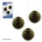 Colgantes bolas nido abeja oro 3 uds 20 cm