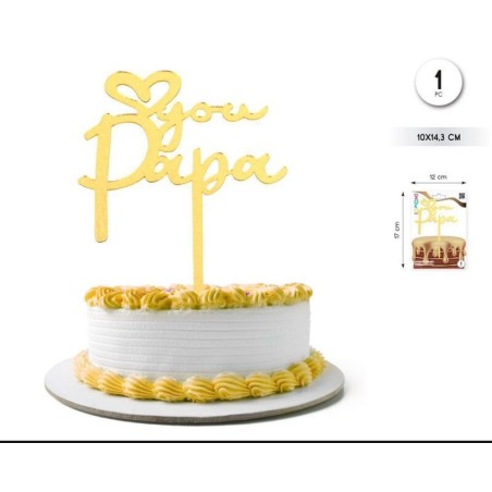 Topper-para-tarta-Love-Papa-dorado-13x14-cm-8433584594047-59404