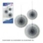 Abanicos colgantes plata 3 uds