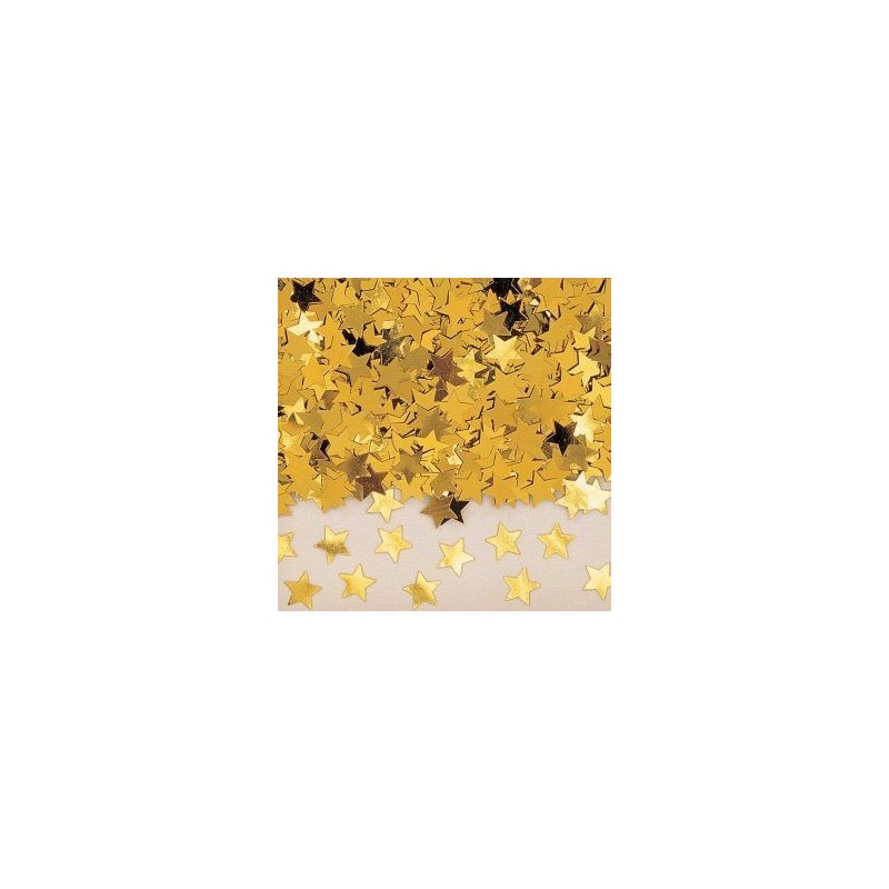 Confeti metalico estrellas oro 14 gr decoraciones