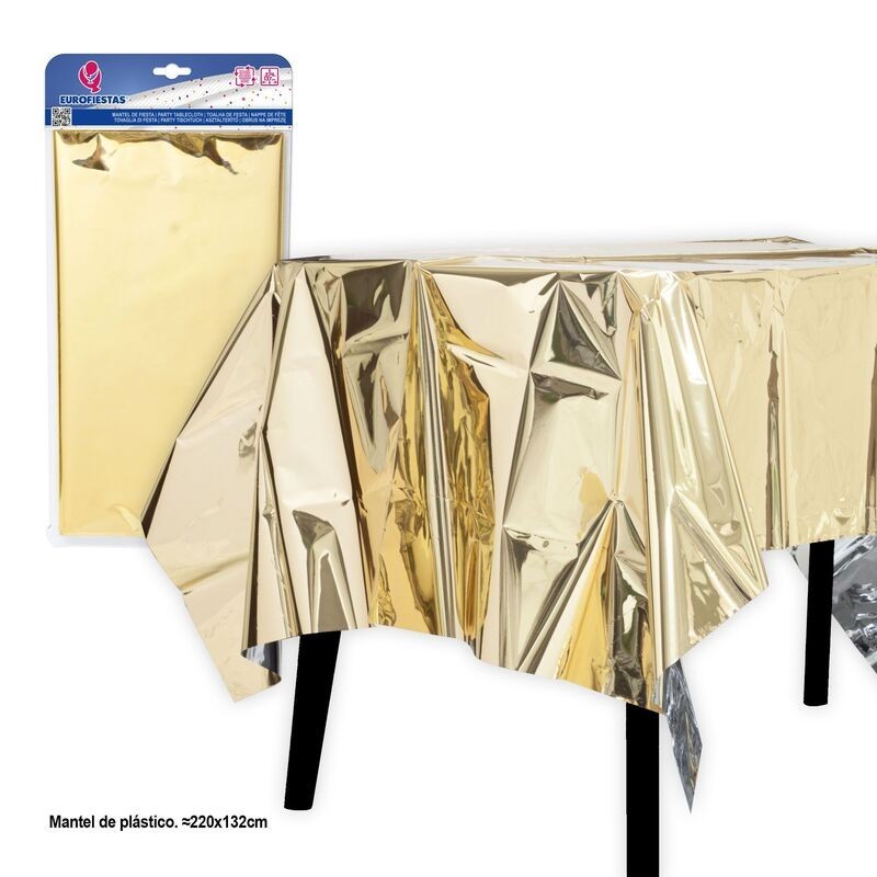 Mantel oro metal reutilizable 137x274 cm
